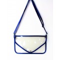 9167 -ROYAL BLUE LINING TRANSPARENT CLUTCH BAG